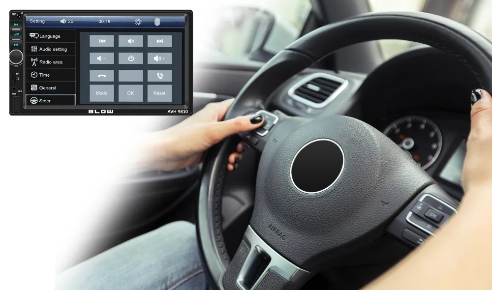 Radio samochodowe BLOW  AVH-9810 2DIN 7" Bluetooth FM SD USB AUX pilot