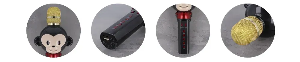 Mikrofon z głośnikiem bluetooth dla dzieci Forever Animal małpka - czarny - AMS-100 