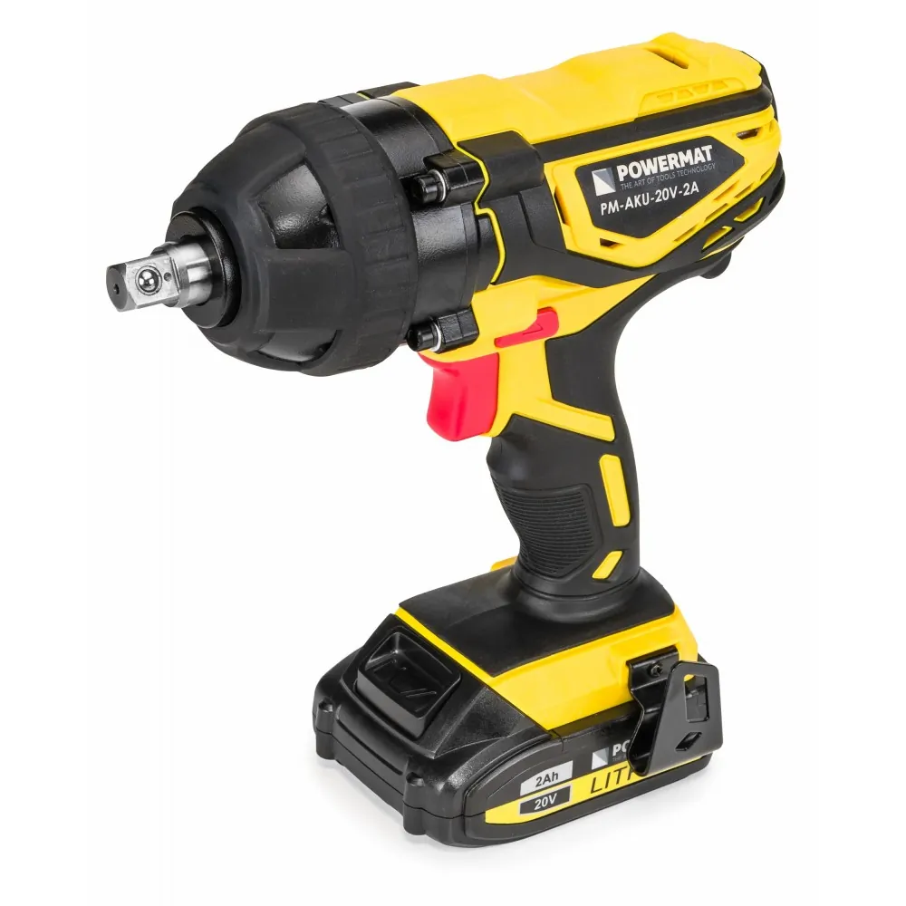 Akumulatorowy klucz udarowy 2Ah 20V Powermat PM-AKU-20V-2A + walizka