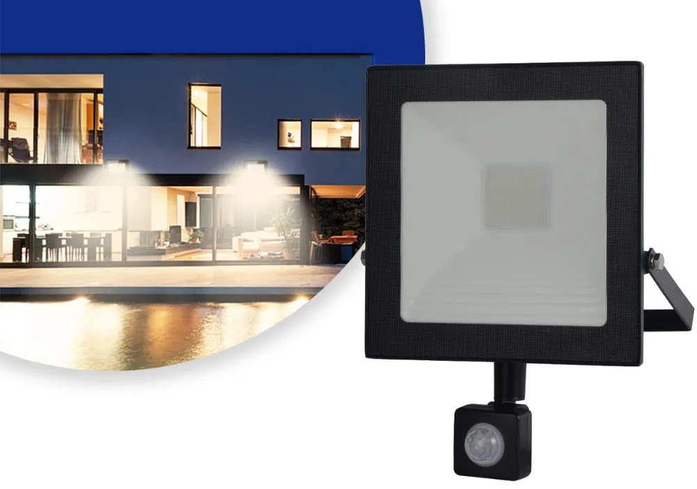 Halogen lampa LED zewnętrzna Loyal Lighting 7200lm LUMILEDS IP65 50W 4000K sensor ruchu