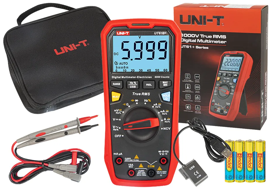 Miernik uniwersalny multimetr Uni-T UT61B+ USB etui