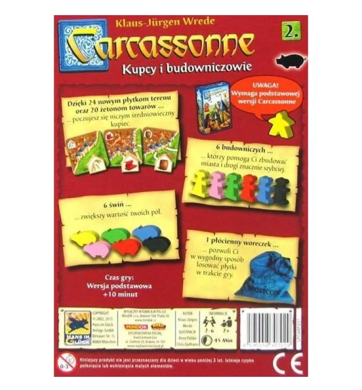 Gra planszowa CARCASSONNE Kupcy i budowniczowie - 2 (trzecia edycja) dodatek pl Bard