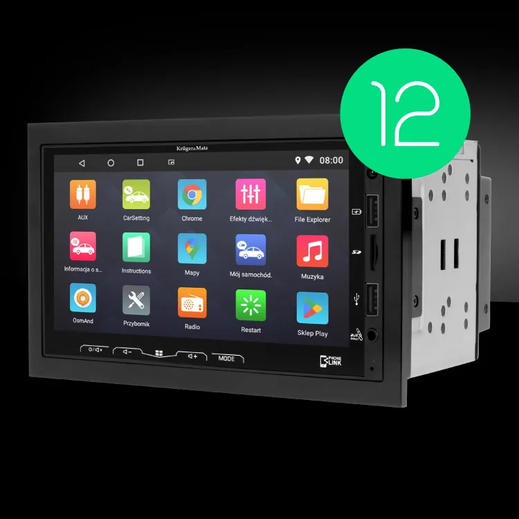 Radio samochodowe 7'' 2DIN Kruger&Matz KM2008 Bluetooth Android GPS Wi-Fi 2xUSB AUX SD RDS