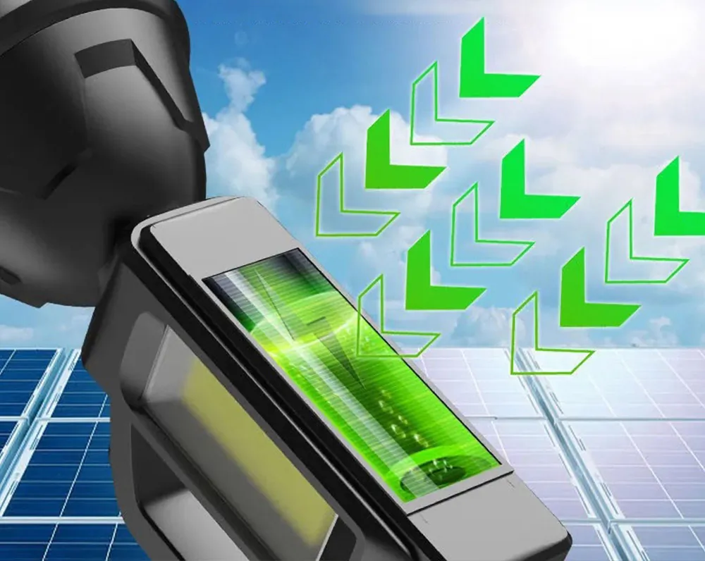 Akumulatorowa latarka ręczna solarna LTC szperacz LED 500lm powerbank