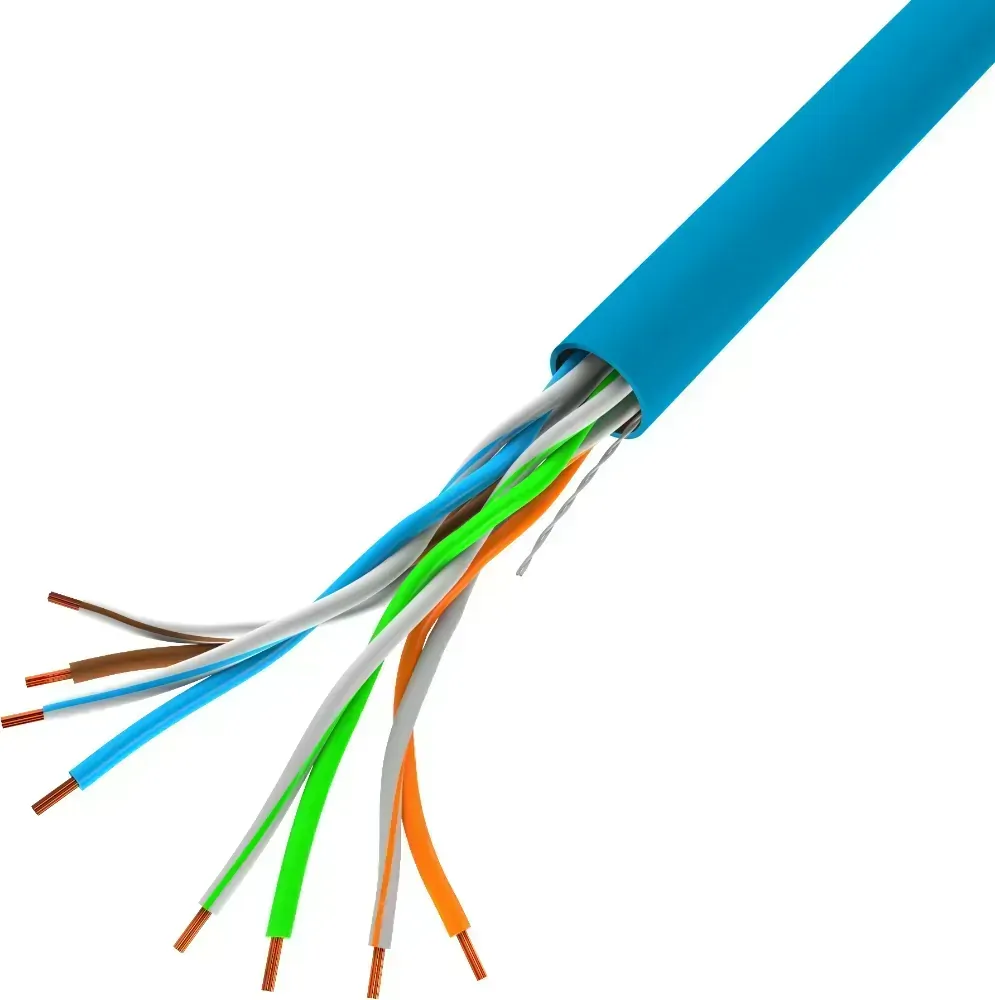 Kabel sieciowy LAN UTP ethernet skrętka RJ45 KAT-5E DRUT CCA niebieski - 50m