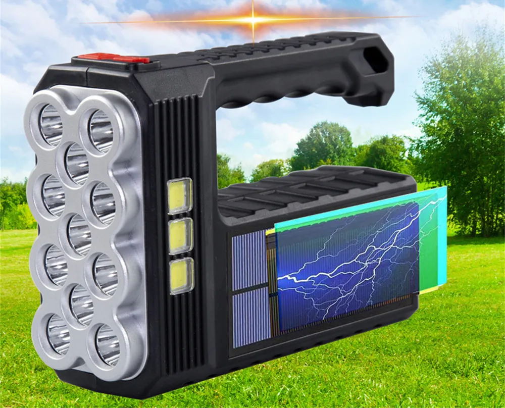 Akumulatorowa latarka ręczna solarna LTC szperacz LED 800lm