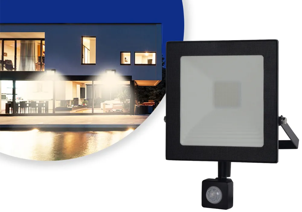 Halogen lampa LED zewnętrzna Loyal Lighting 4250lm LUMILEDS IP65 30W 4000K sensor ruchu