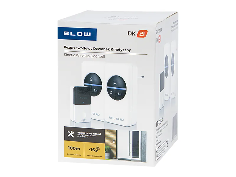 Dzwonek bezprzewodowy do drzwi Blow KINETIC DK-21 biały