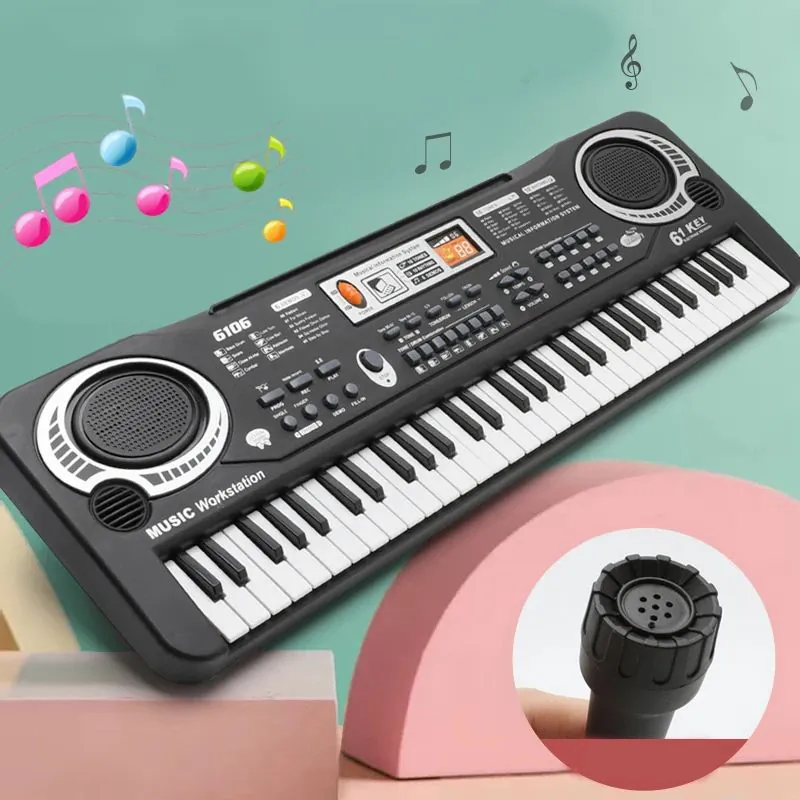 Keyboard pianino elektryczne dla dzieci 61 klawiszy + mikrofon