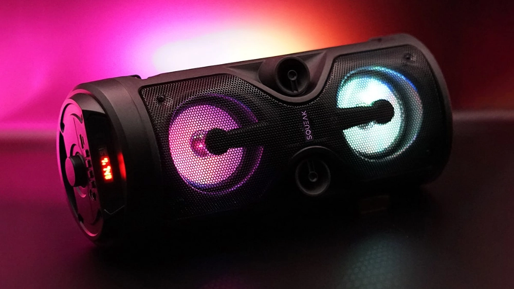 Głośnik bluetooth przenośny Squeak Harmony karaoke speaker radio FM AUX USB 40W + mikrofon