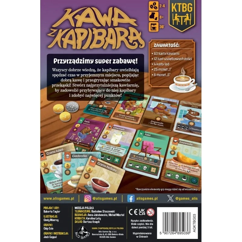 Gra karciana KAWA Z KAPIBARĄ podstawa Alis Games