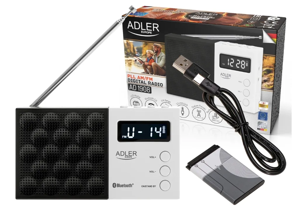 Radio cyfrowe PLL AM/FM Adler AD 1908 Bluetooth USB SD