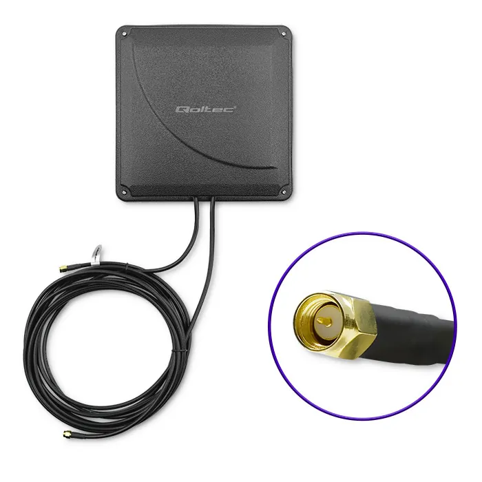 Antena 4G LTE DUAL MIMO booster Qoltec zewnętrzna 35 dBi 50W 2x SMA męski