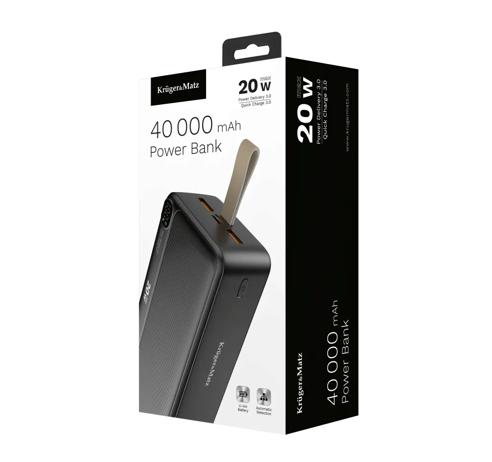 Powerbank Kruger&Matz 40000mAh 2xUSB QC USB-C PD