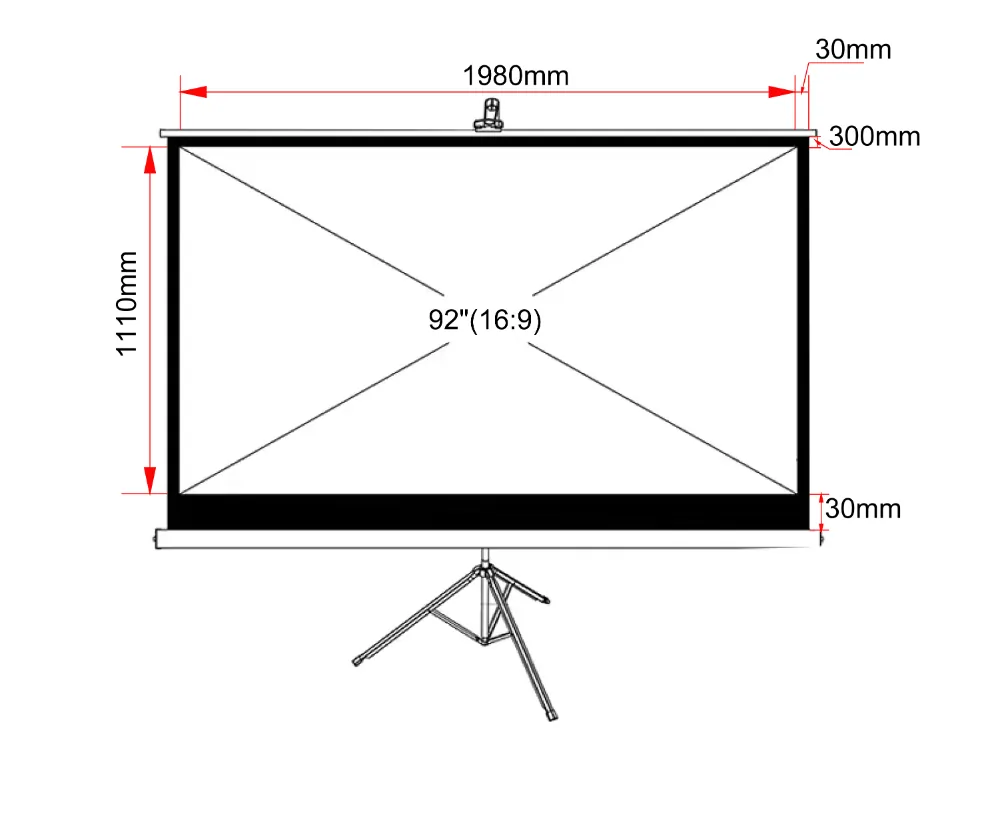 Ekran ręczny na statywie ART TA-92 16:9 92