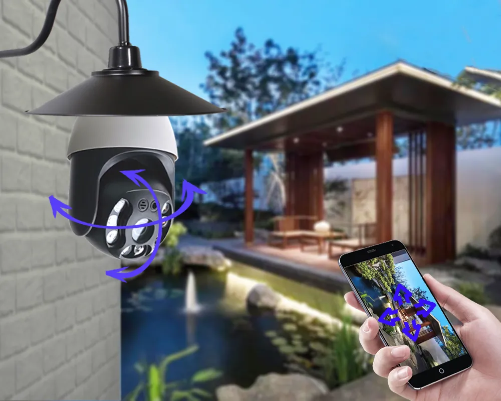 Zewnętrzna kamera obrotowa żarówka E27 Wi-Fi LTC VISION KAM35 5 Mpix