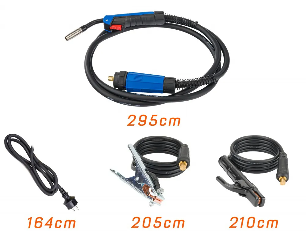 Migomat spawarka inwertorowa 220A Powermat PM-IMGTS-220L duży zestaw