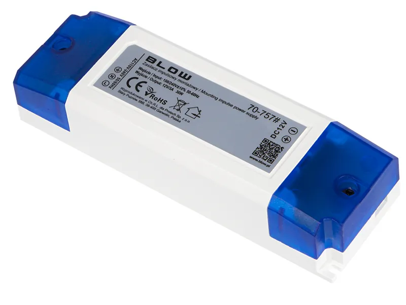Zasilacz impulsowy montażowy LED BLOW 12V/3A 36W plastikowy