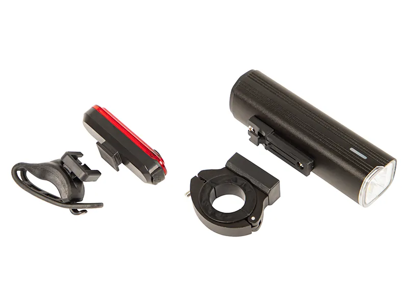 Zestaw akumulatorowa lampka rowerowa LED na przód i tył USB BL-03 komplet