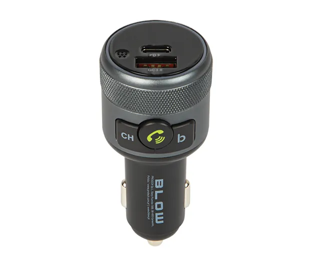 Podświetlany transmiter FM z zestawem głośnomówiącym BLOW Bluetooth 5.1 + QC3.0 + PD 24W