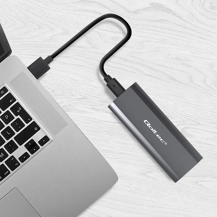 Obudowa kieszeń NV2271 na dysk M.2 SSD SATA NVME Qoltec USB-C