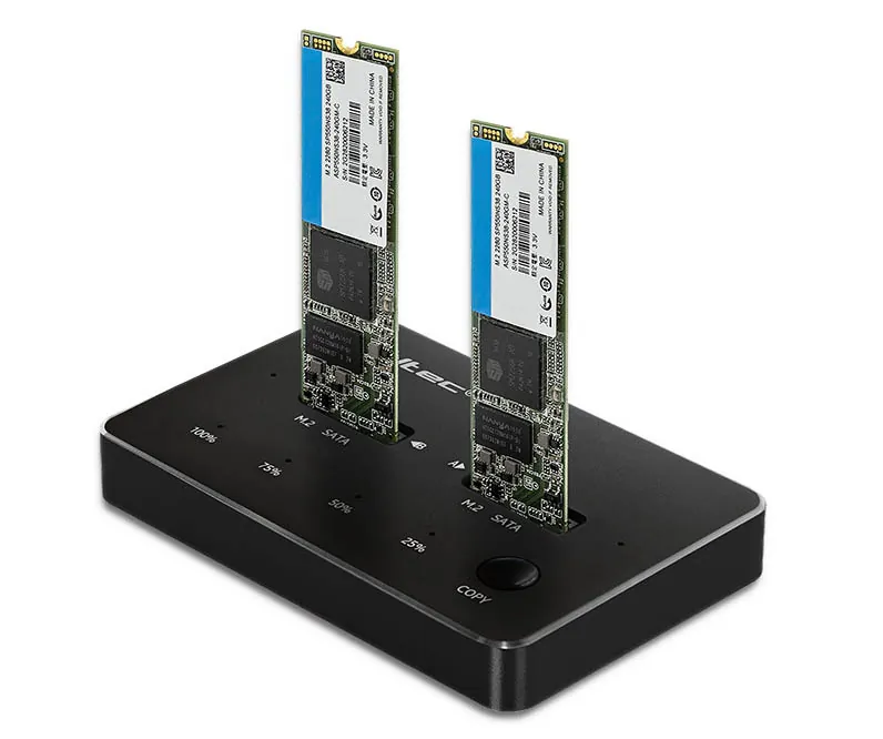 Stacja dokująca dysków Qoltec 2x SSD M.2 SATA NGFF USB Typ C