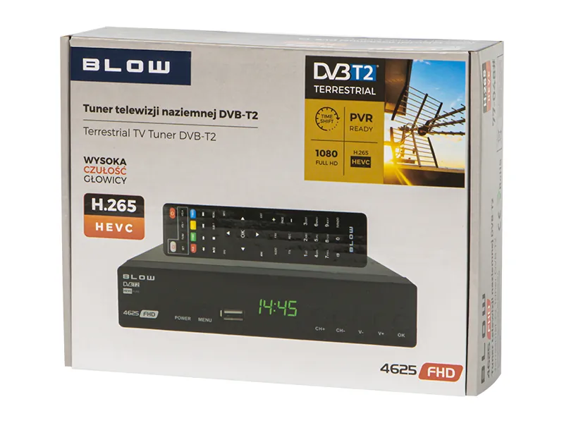 Tuner cyfrowy telewizji naziemnej DVB-T2 BLOW 4625FHD H.265 V2