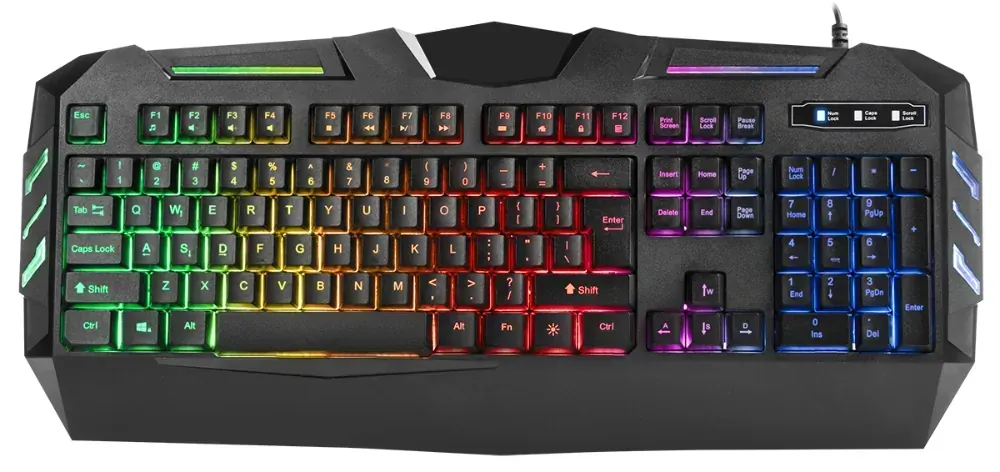 Klawiatura gamingowa podświetlana FURY SPITFIRE + mysz mata słuchawki dla graczy