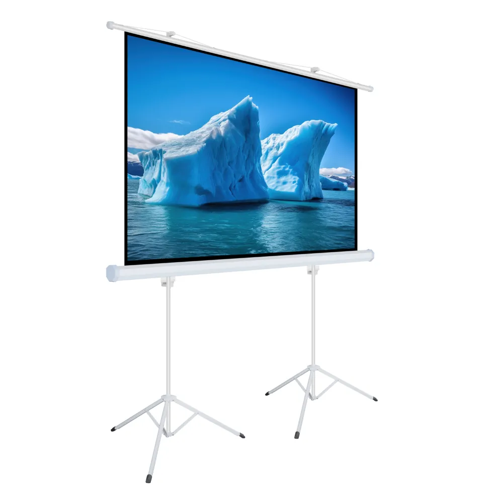 Ekran ręczny na statywie ART TA-140 1:1 140" 254x254cm podwójny tripod