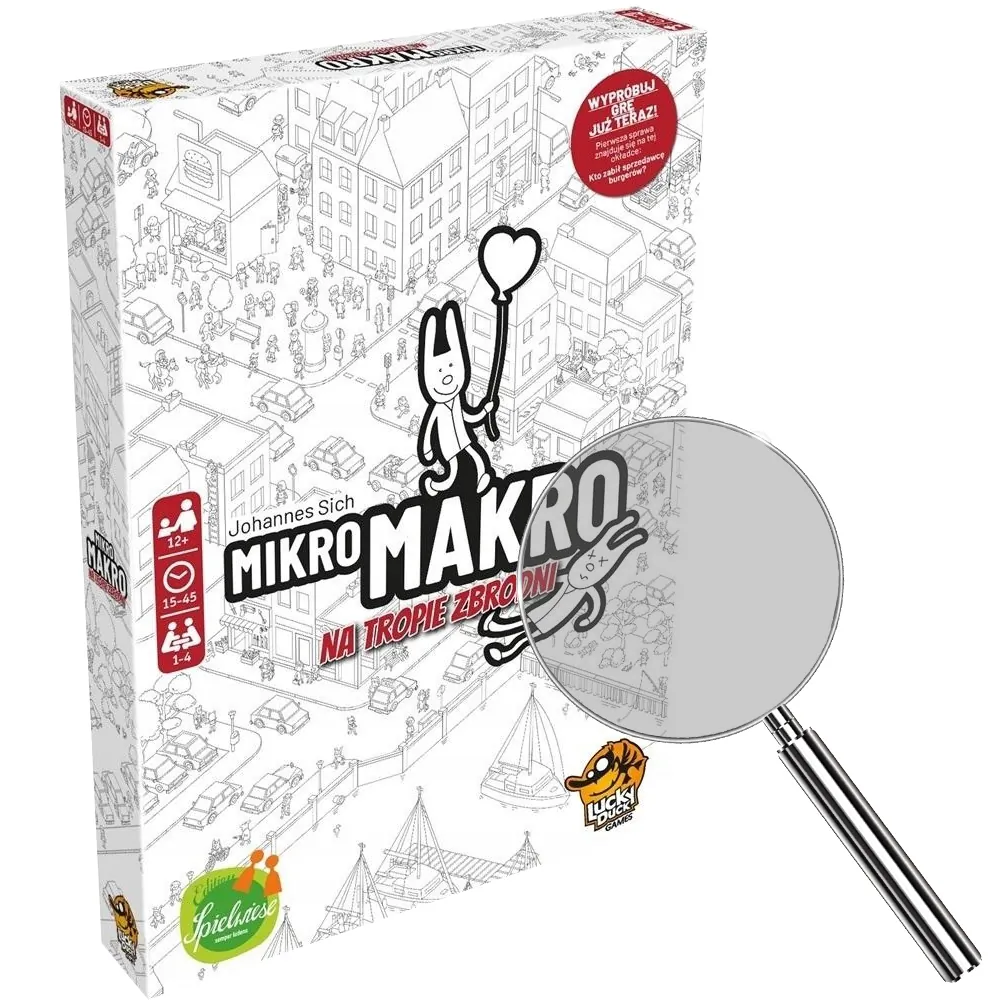 Gra planszowa MIKROMAKRO: NA TROPIE ZBRODNI Lucky Duck Games + lupa
