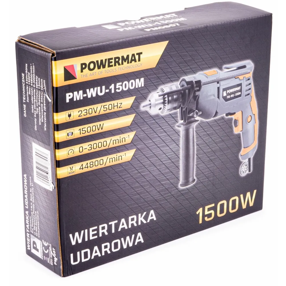 Wiertarka elektryczna udarowa 1500W Powermat PM-WU-1500M