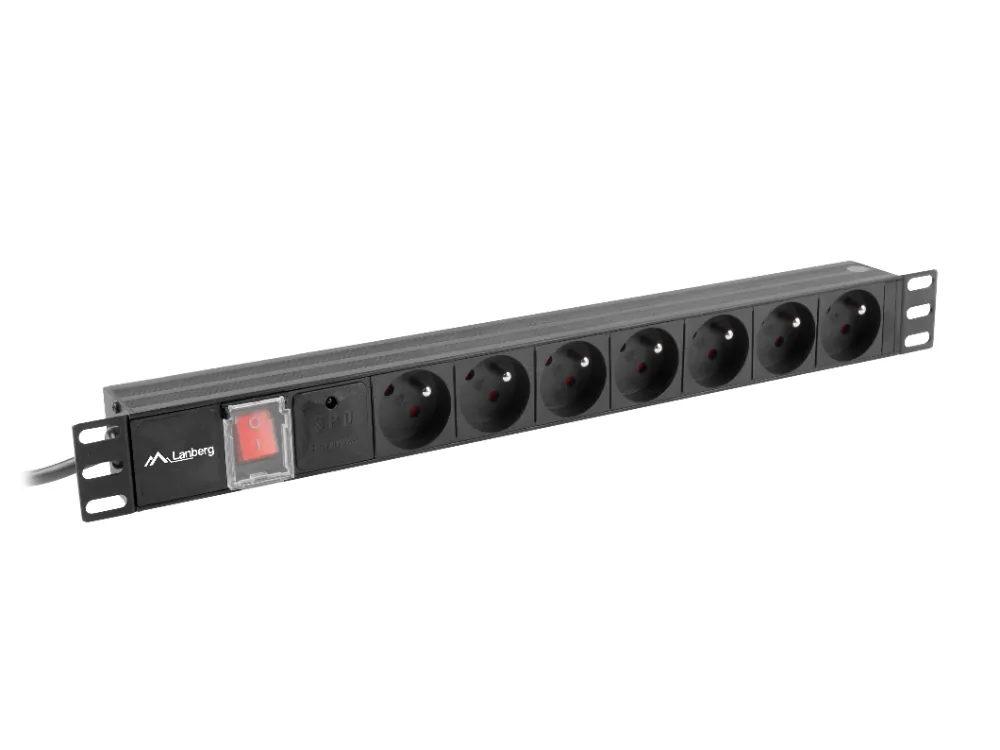 Listwa zasilająca RACK PDU LANBERG do szafy RACK 19" 1U 10A 2m 7x230V C14 czarna