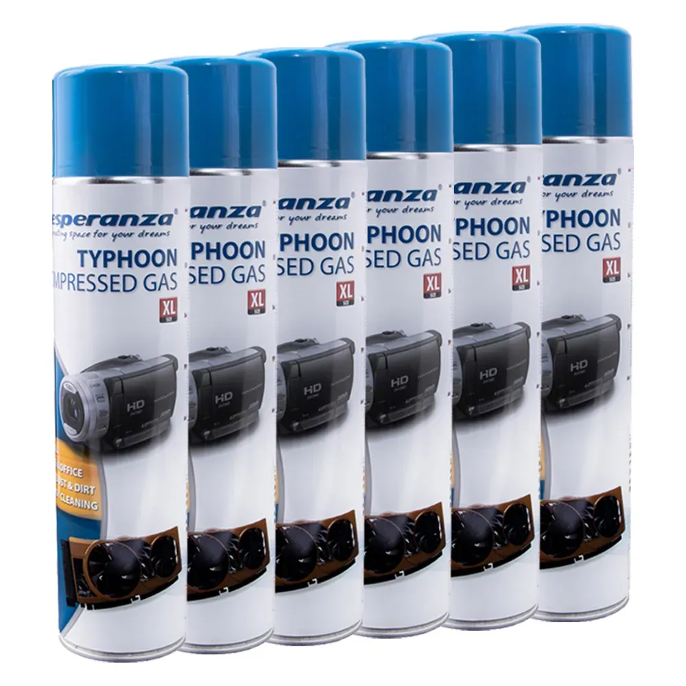 Sprężone powietrze gaz Esperanza XL 600 ml zestaw 6 szt
