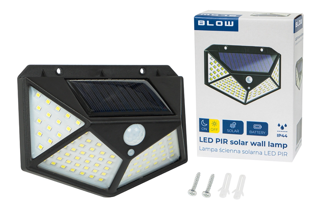 Lampa ścienna solarna regulowana LED BLOW z czujnikiem ruchu i zmierzchu