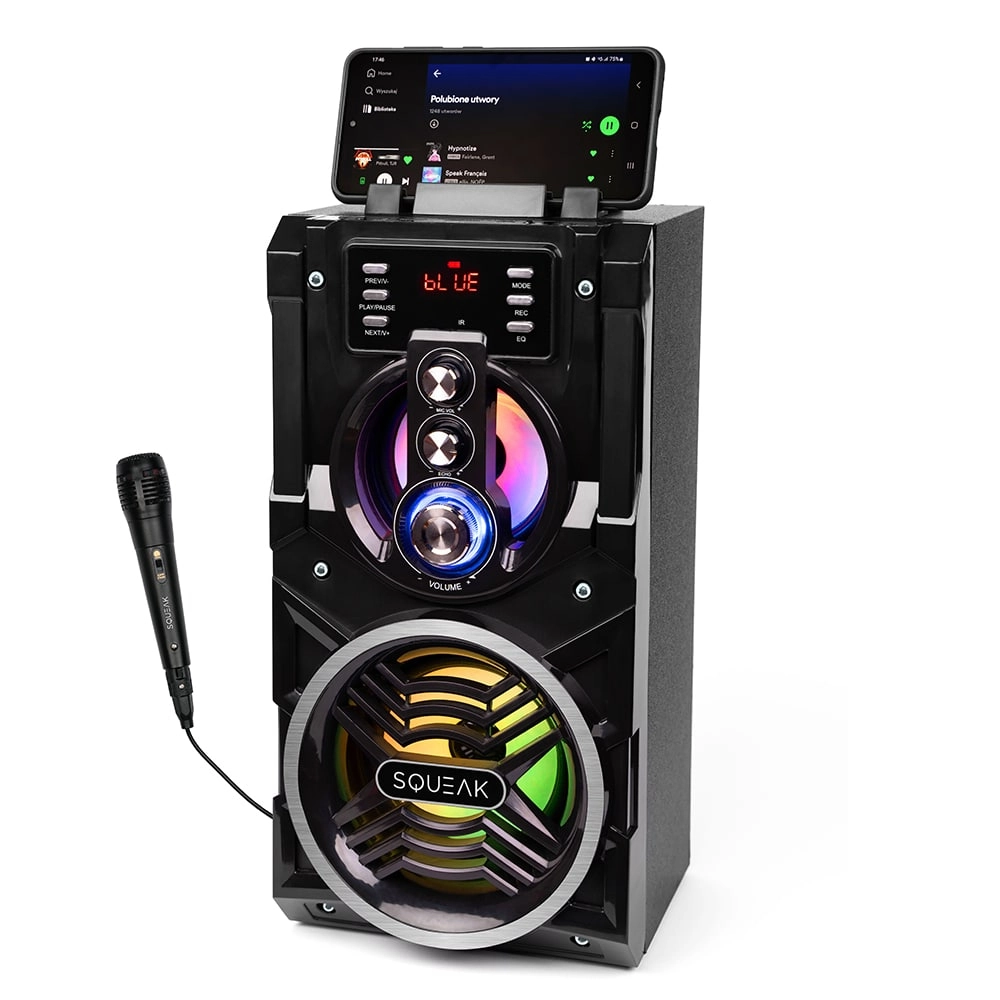 Głośnik bluetooth przenośny Squeak BeatBoxer radio RGB USB-C karaoke + mikrofon