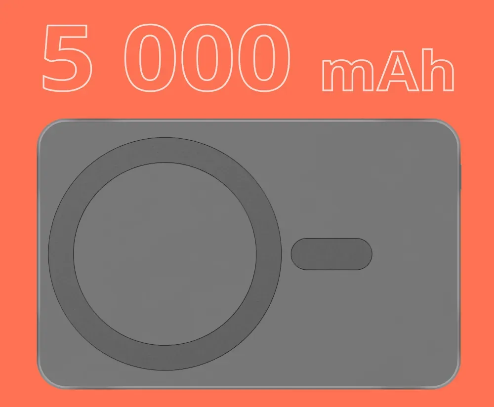 Powerbank indukcyjny Kruger&Matz Mag Safe 2w1 ładowarka indukcyjna 5000mAh USB-C - szary