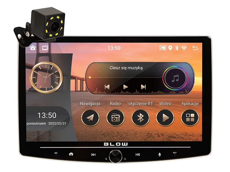 Radio samochodowe BLOW CP01 1DIN 10" Android WiFi GPS CarPlay obrotowe