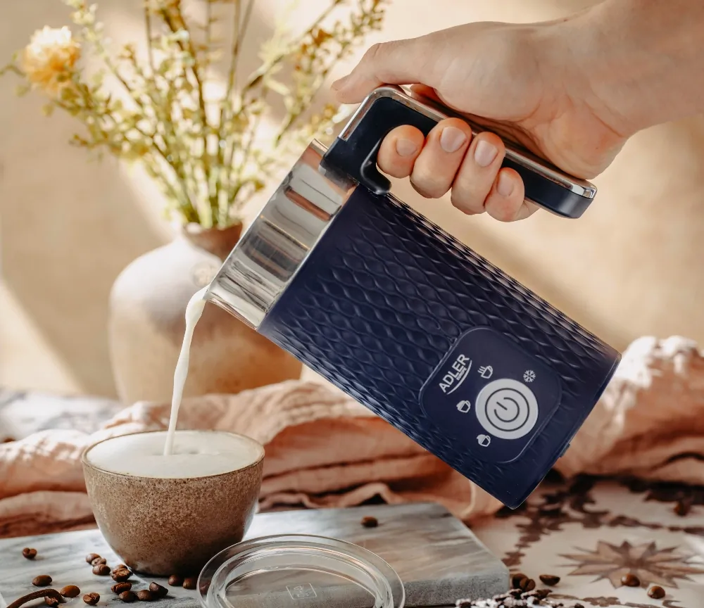 Spieniacz do mleka Adler AD 4494  - 4w1 spienianie podgrzewanie latte cappucino - granatowy