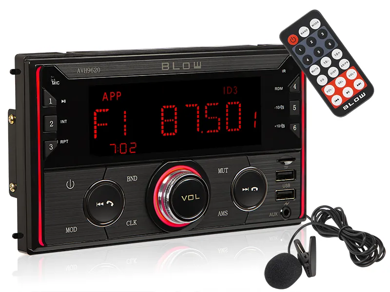 Radio samochodowe BLOW  AVH-9620 2DIN 4,5" Bluetooth FM USB AUX pilot mikrofon