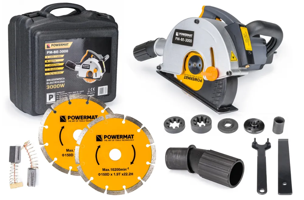 Bruzdownica elektryczna z laserem Powermat PM-BE-3000 + walizka