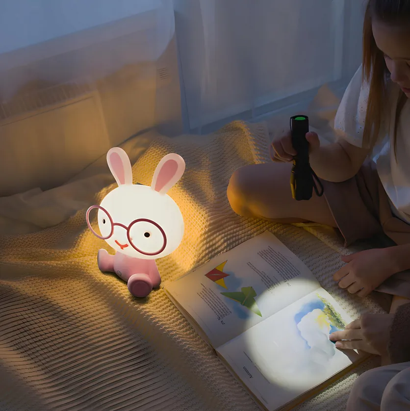 Lampka nocna dla dzieci królik - różowy
