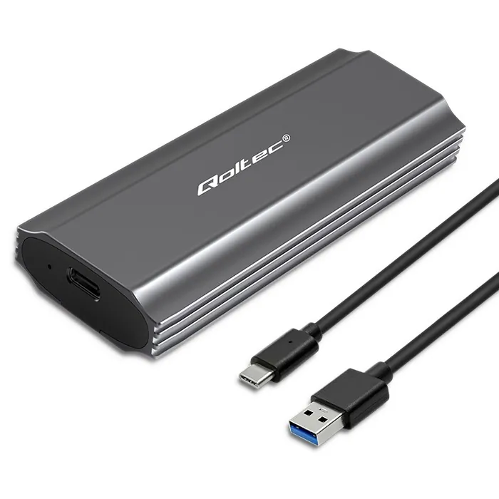 Obudowa kieszeń NV2271 na dysk M.2 SSD SATA NVME Qoltec USB-C