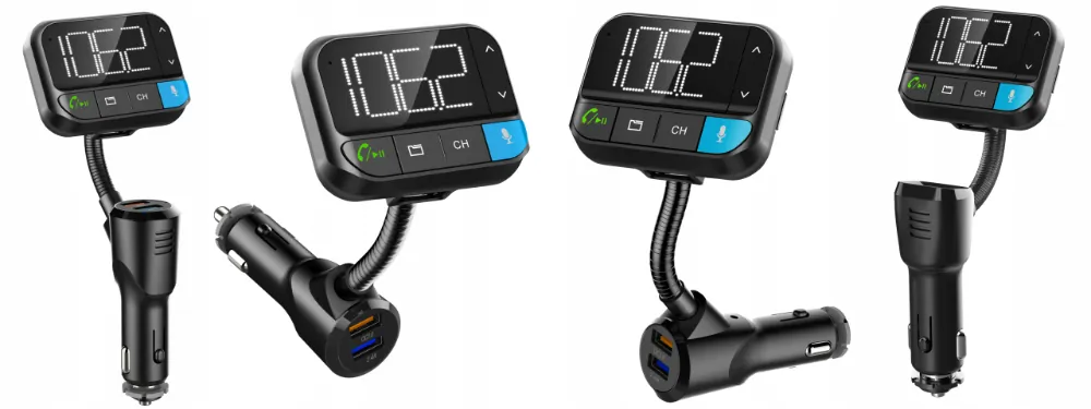 Transmiter FM z zestawem głośnomówiącym BLOW Bluetooth 5.0 + QC3.0 + 2,4A