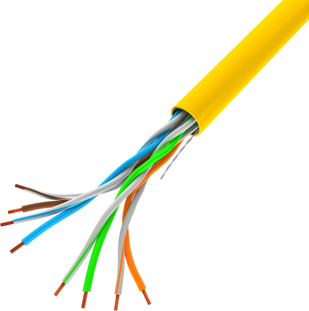 Kabel sieciowy LAN UTP ethernet skrętka RJ45 305m KAT-5E DRUT CCA żółty Lanberg