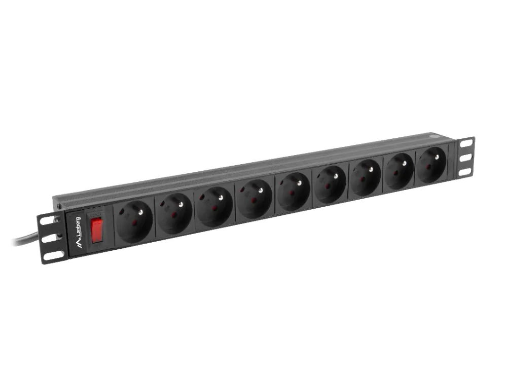 Listwa zasilająca RACK PDU LANBERG do szafy RACK 19" 1U 16A 3m 9x230V czarna