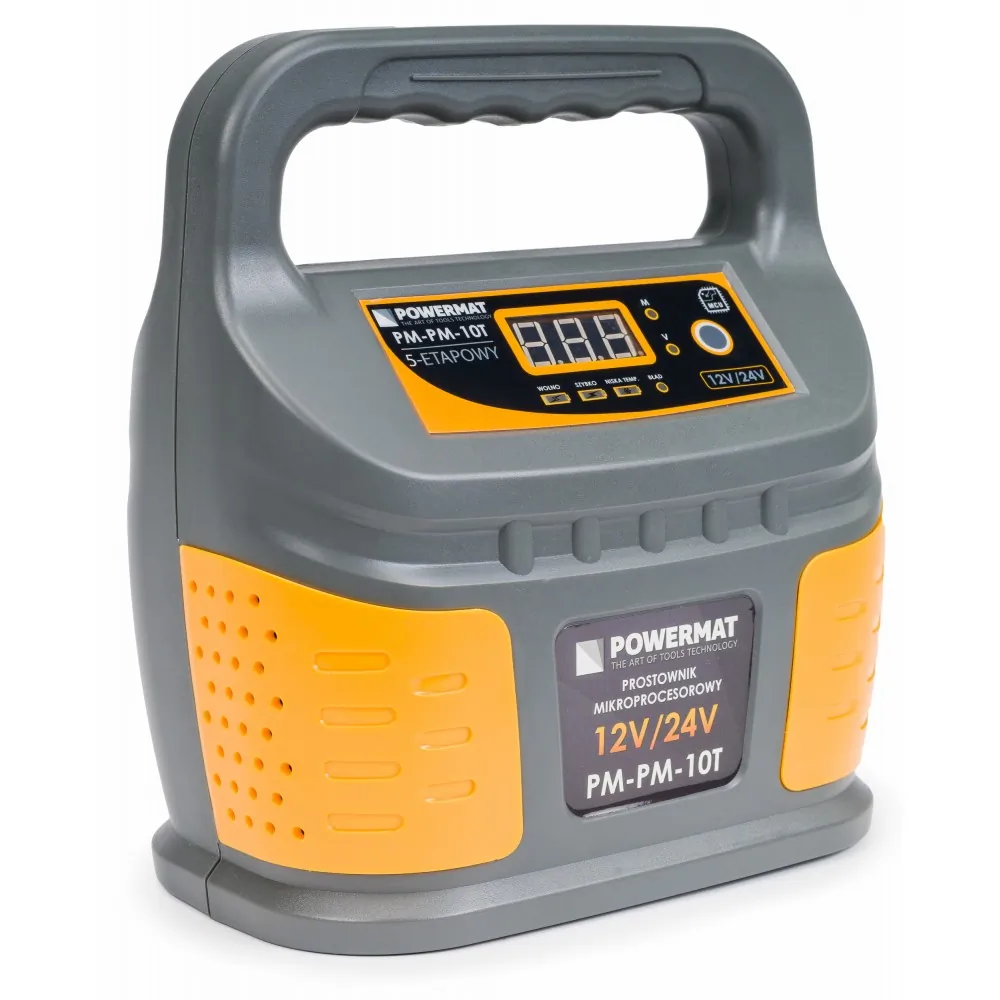 Prostownik mikroprocesorowy akumulatorowy 12/24V Powermat PM-PM-10T 5-etapowy