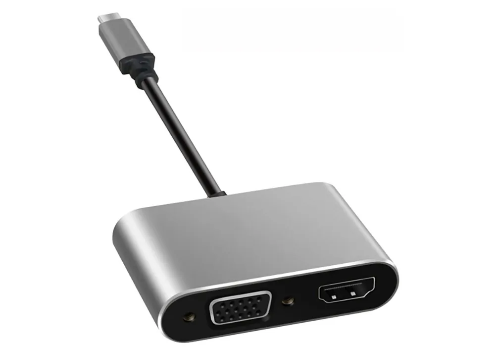 HUB adapter USB-C na HDMI 4K 30Hz + SVGA 15pin