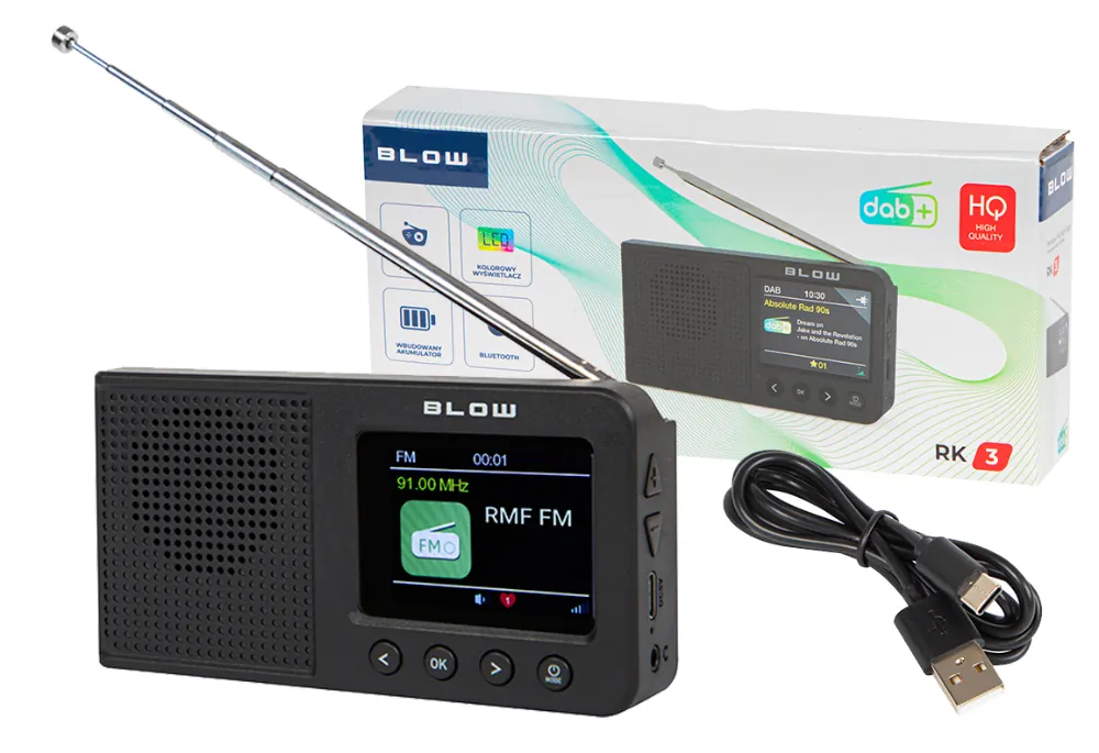 Bezprzewodowe radio kuchenne FM/DAB+ przenośne BLOW RK3 Bluetooth