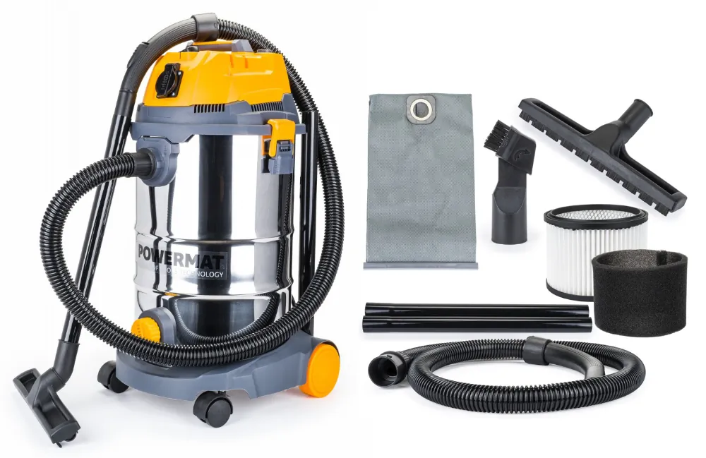 Odkurzacz przemysłowy Powermat PM-OD-30M FC 1600W sucho/mokro + OTRZĄSACZ filtra