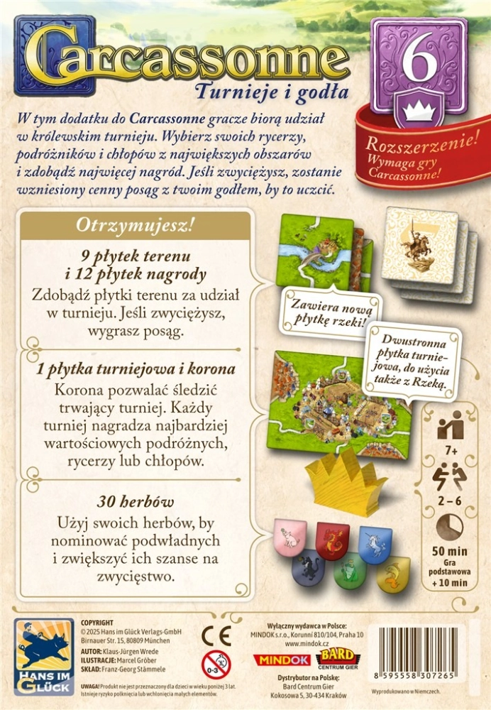Gra planszowa CARCASSONNE Turnieje i godła - 6 (trzecia edycja) dodatek Bard